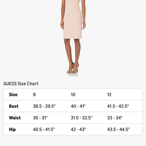 NWT Guess Peach Crème Sleeveless Rossella Faux Suede Lace Up Dress, Size 10. - Picture 6 of 8